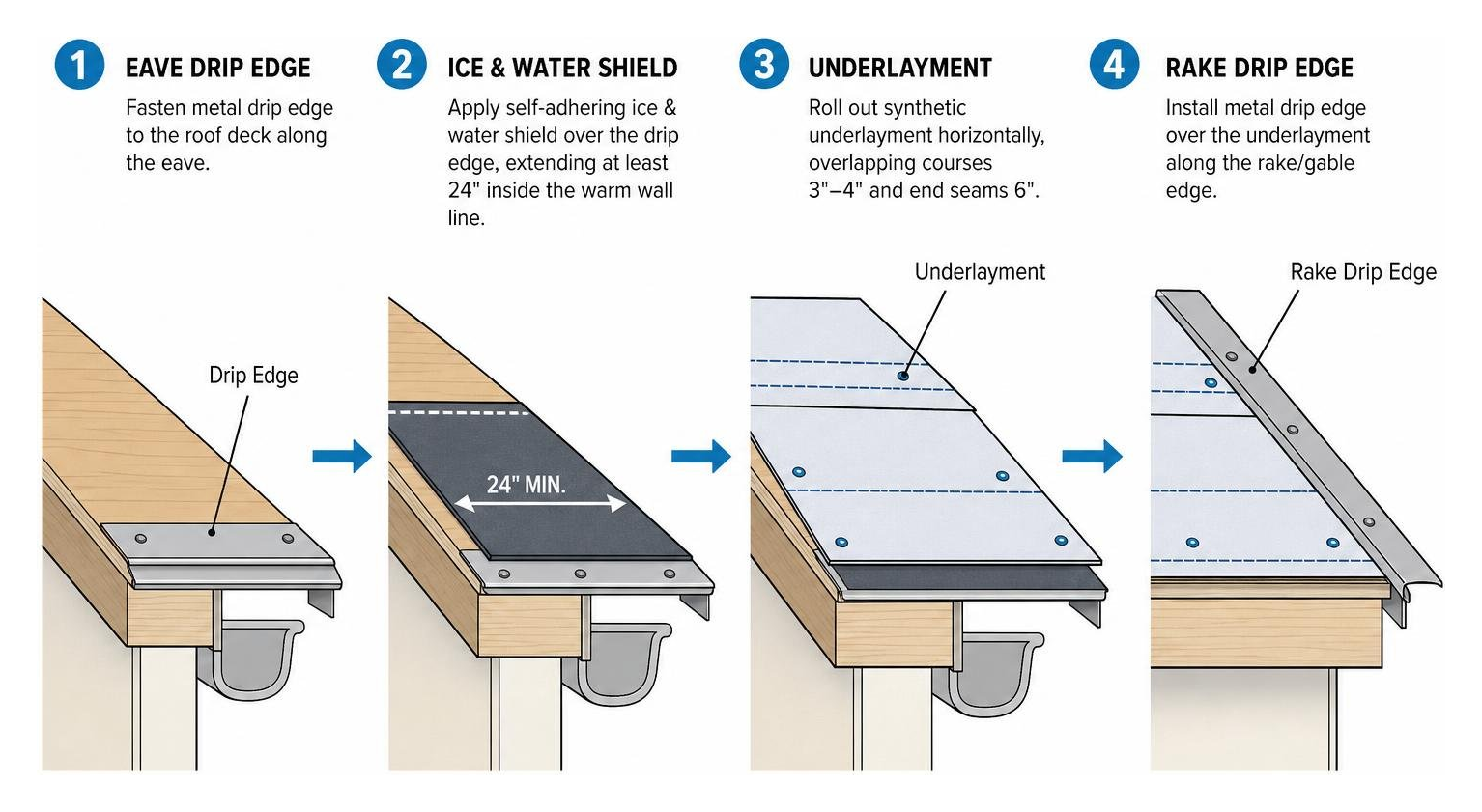 drip edge and underlayment installation sequence at roof edge drip edge and underlayment installation sequence at roof edge