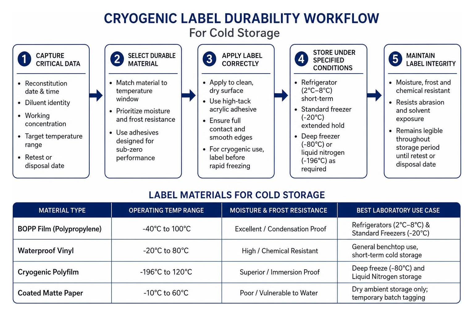 Cryogenic label durability workflow for cold storage