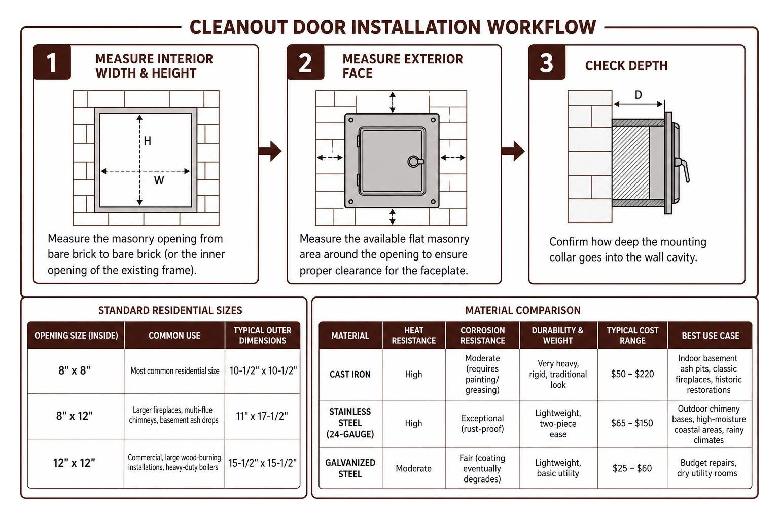 cleanout door installation workflow cleanout door installation workflow