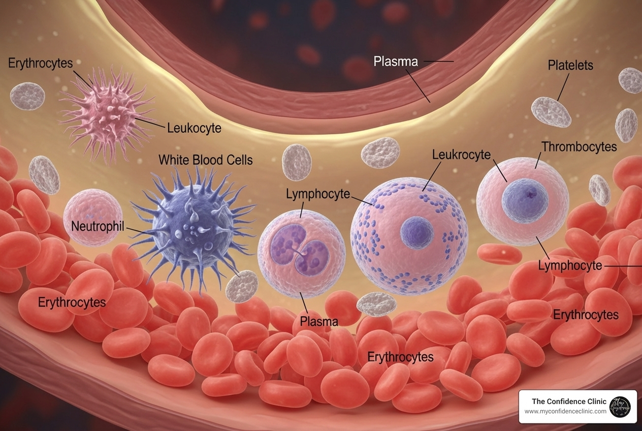 diagram showing blood components like platelets and plasma - P-Shot for ED diagram showing blood components like platelets and plasma - P-Shot for ED