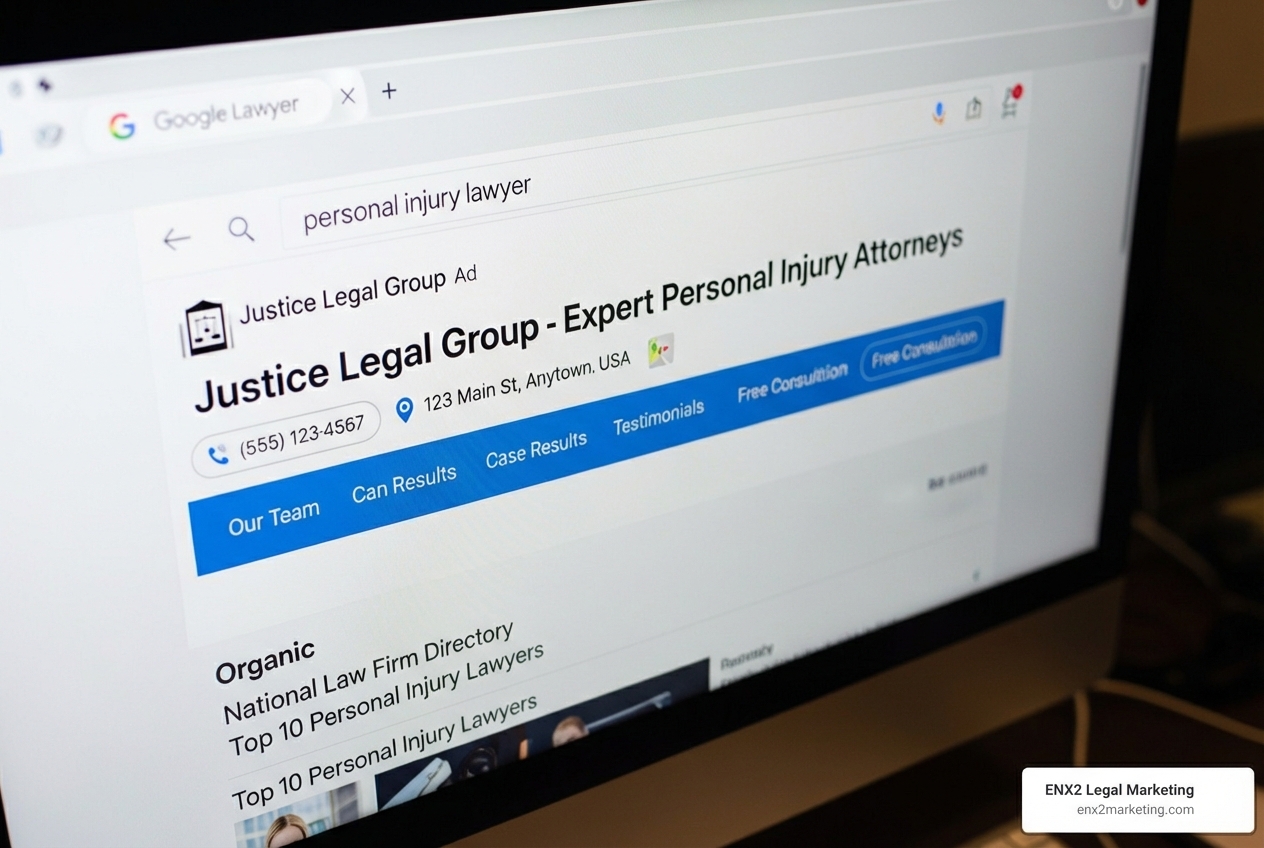 Google search result showing a law firm's ad with multiple ad extensions - Google Ads for attorneys Google search result showing a law firm's ad with multiple ad extensions - Google Ads for attorneys