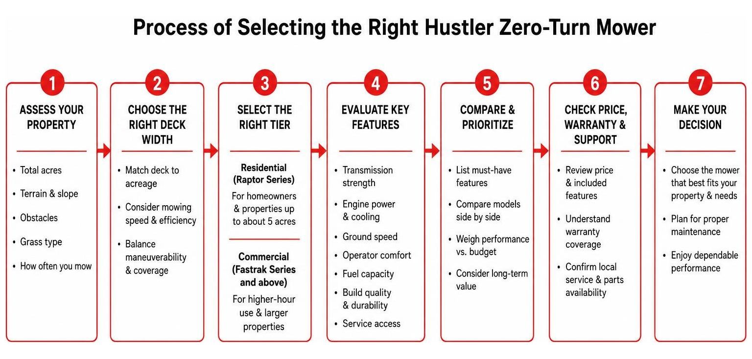 Process of selecting the right Hustler zero-turn mower