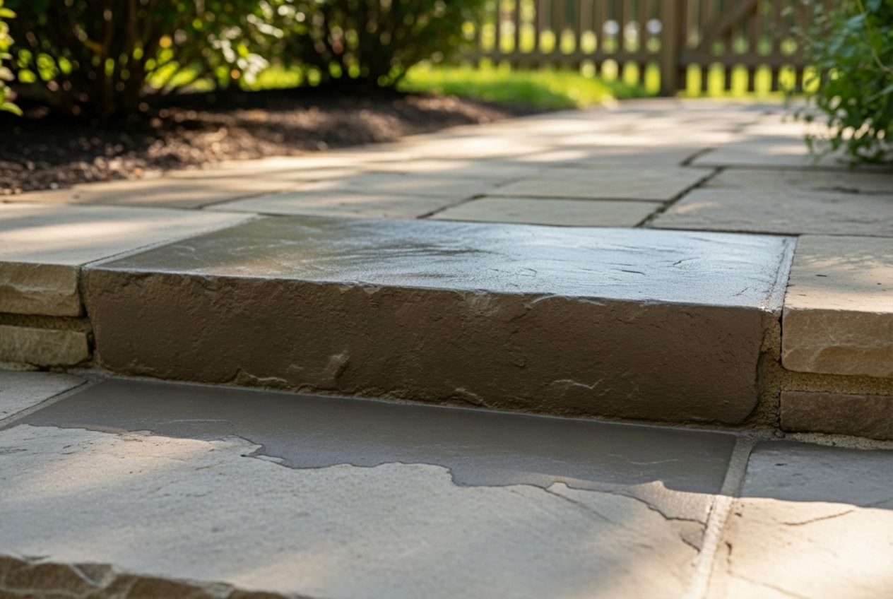 finished and sealed stone step repair, showing a clean and uniform appearance - repair broken stone steps finished and sealed stone step repair, showing a clean and uniform appearance - repair broken stone steps