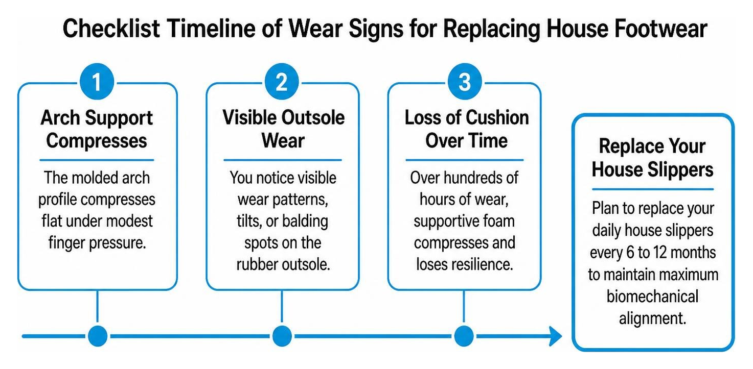Checklist timeline of wear signs for replacing house footwear Checklist timeline of wear signs for replacing house footwear