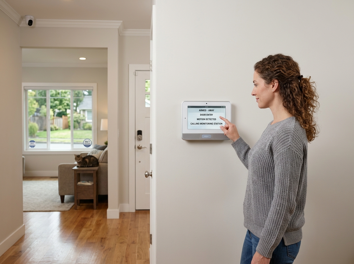 Various wireless and wired security sensors - alarm systems and monitoring