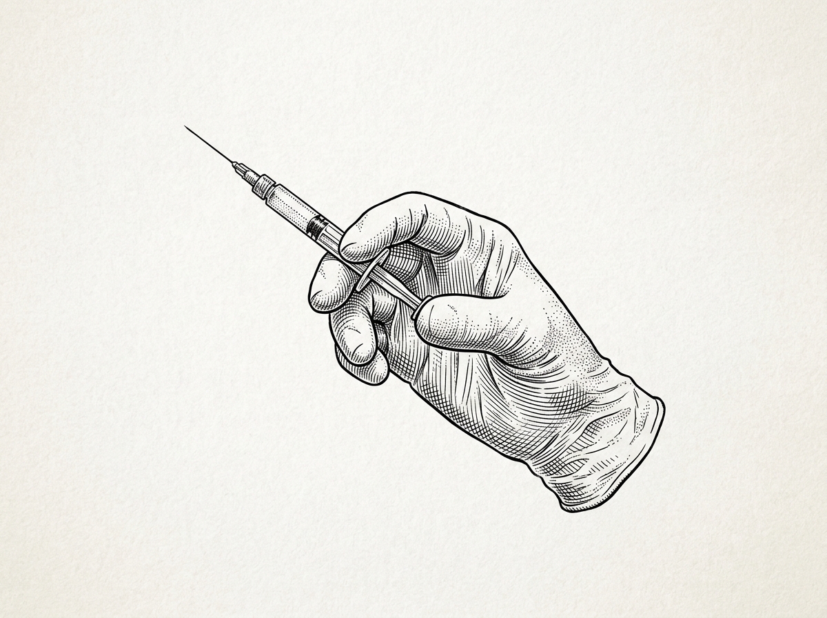 A surgeon's hand holding a fine-gauge needle for dermal filler injection - dermal fillers ice pick scars