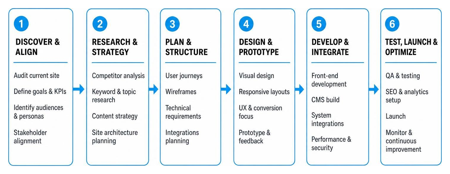 The strategic web redesign planning process diagram
