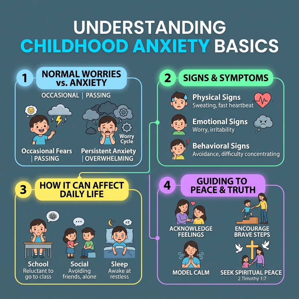 infographic on childhood anxiety basics - Helping kids with anxiety infographic 