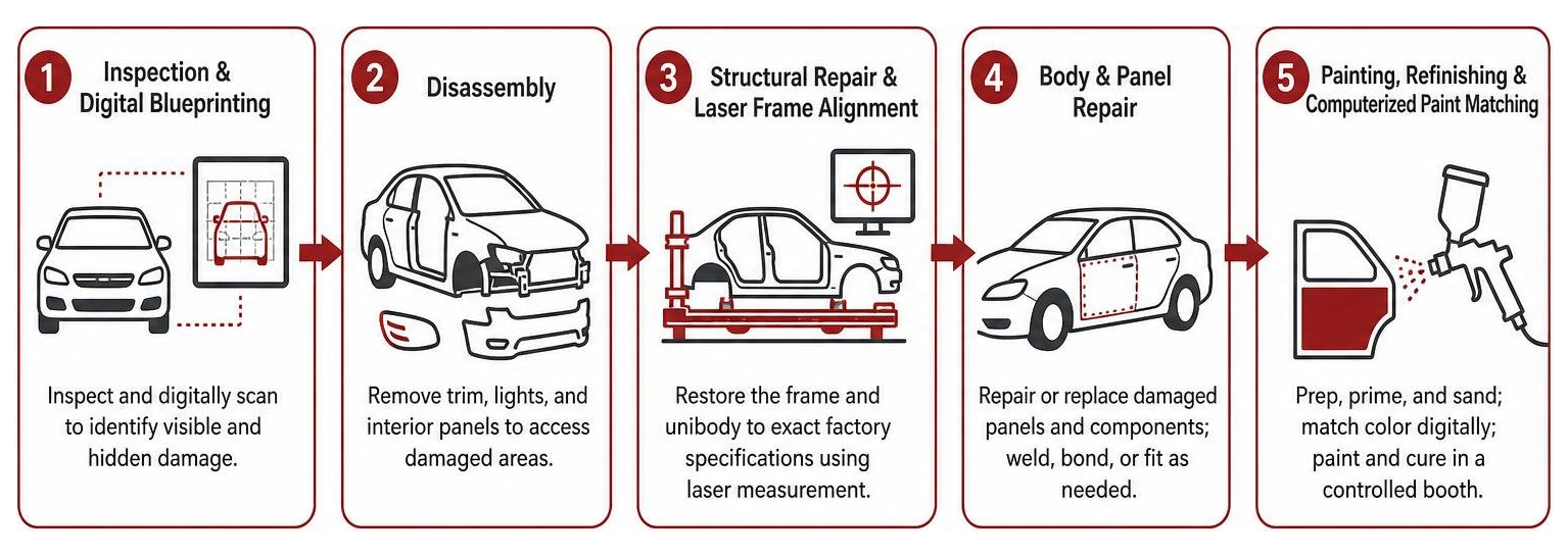 The Step-by-Step Collision Repair Process Flowchart The Step-By-Step Collision Repair Process Flowchart