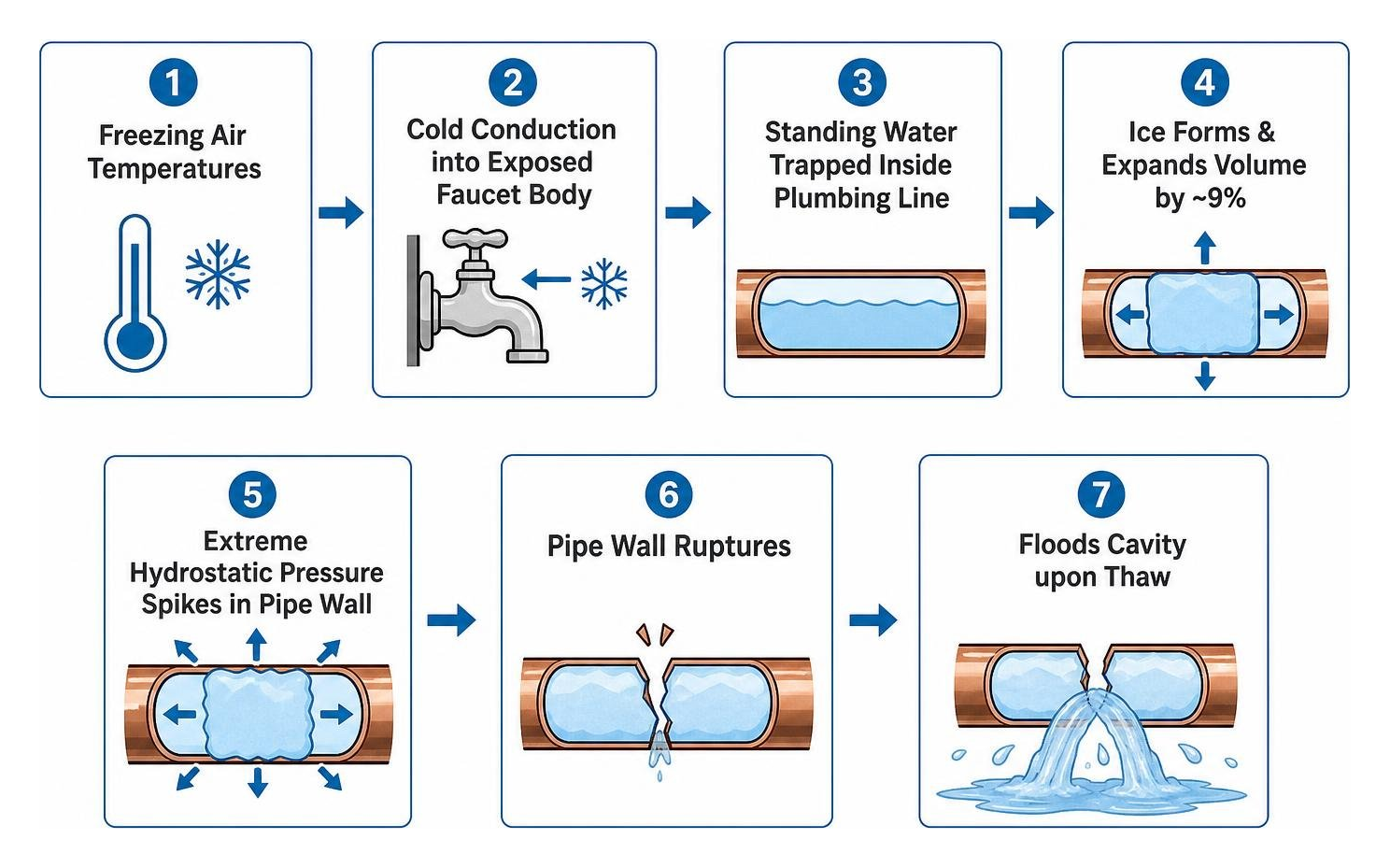 diagram of freezing process causing outdoor faucet pipe failure diagram of freezing process causing outdoor faucet pipe failure