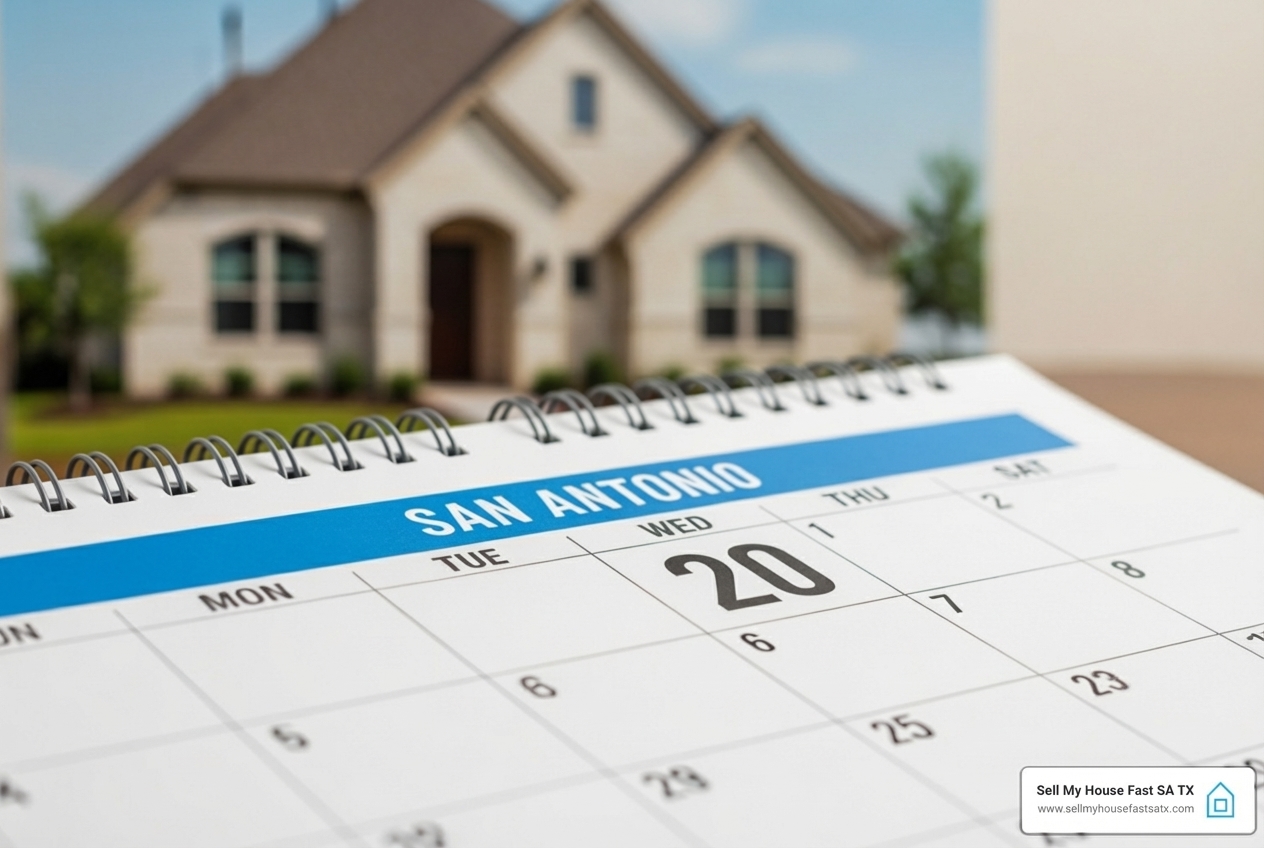 A calendar highlighting a 20-day window - how will i receive my escrow refund when house sells