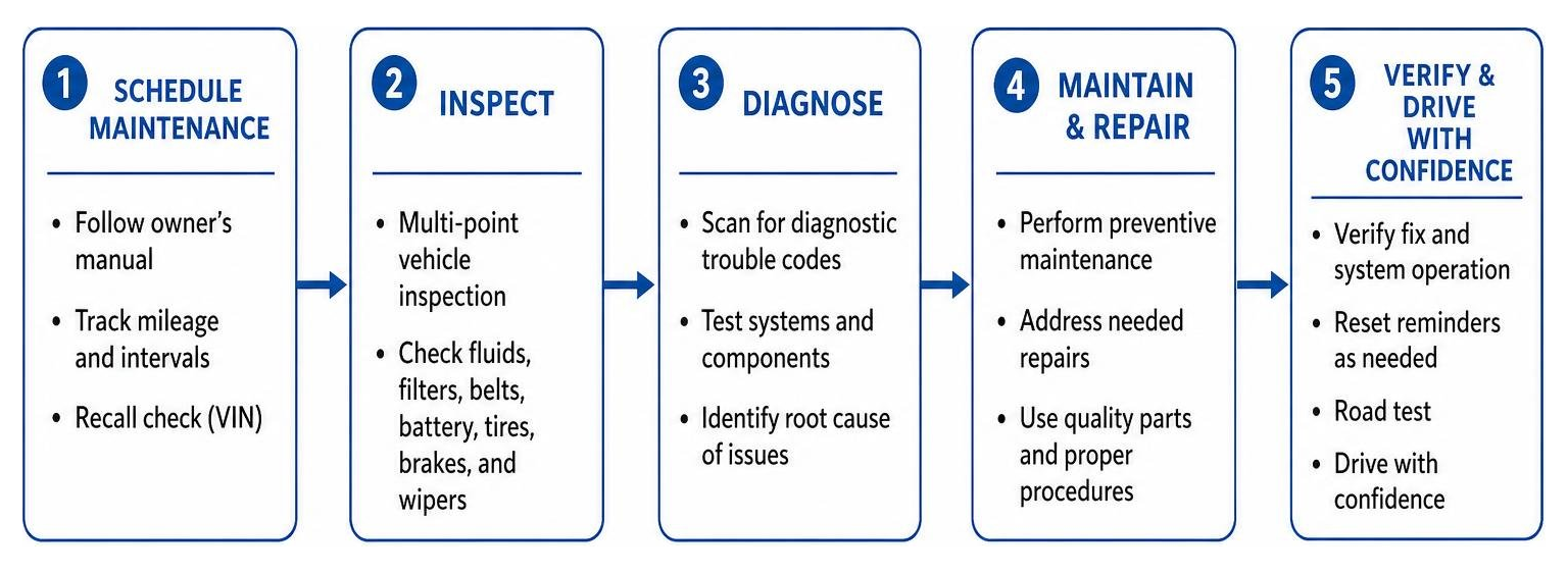 Nissan preventative maintenance and diagnostic process Nissan preventative maintenance and diagnostic process