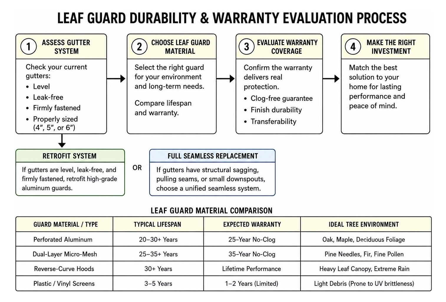 Leaf guard durability and warranty evaluation process Leaf guard durability and warranty evaluation process
