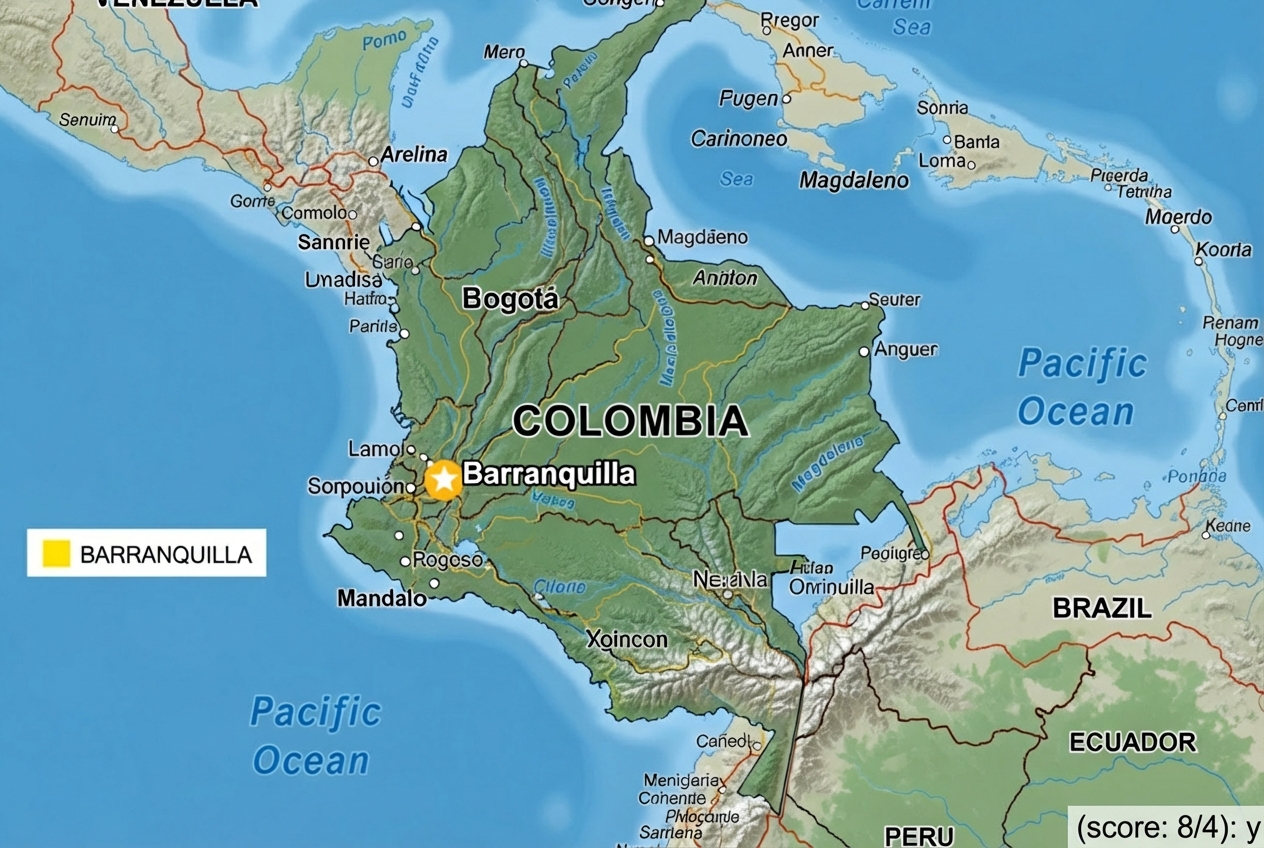 Map of Colombia highlighting Barranquilla - shakira age