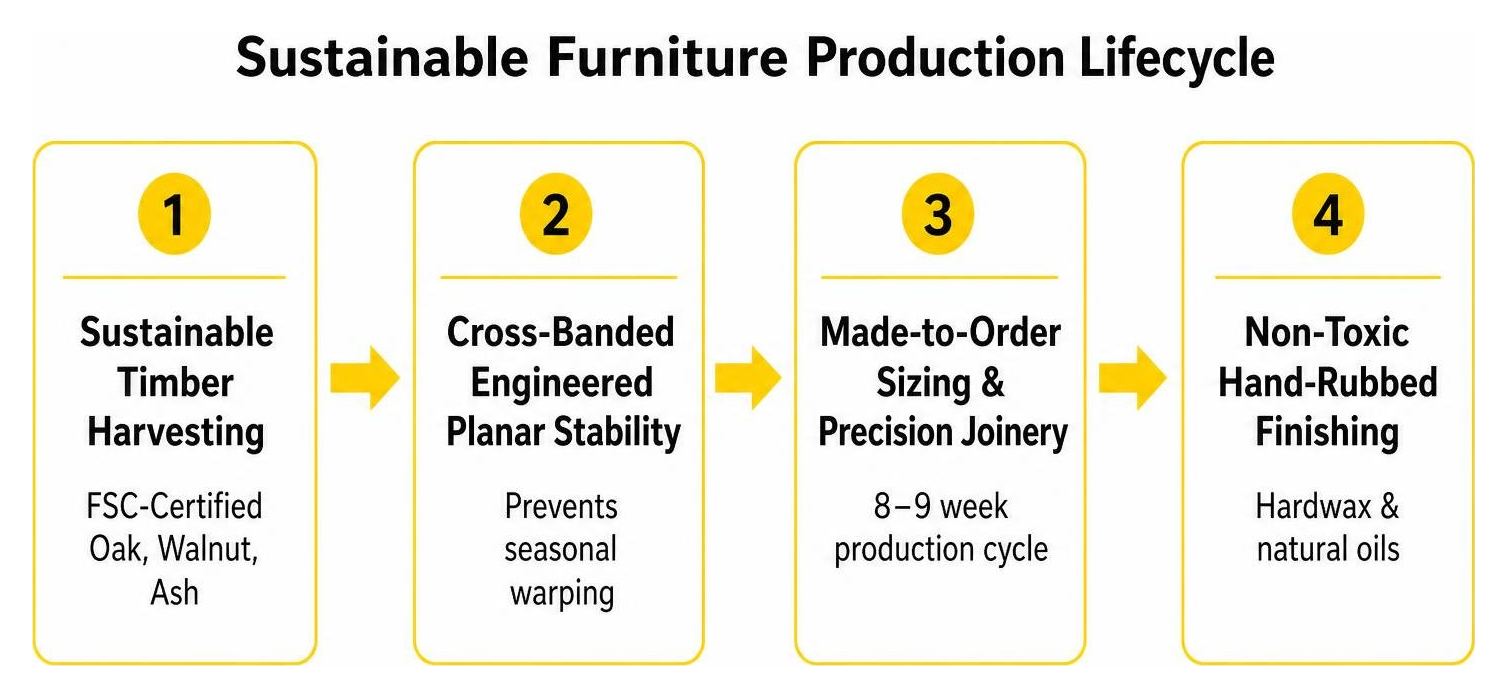 Sustainable furniture production lifecycle from FSC timber to non-toxic hand finishing Sustainable furniture production lifecycle from FSC timber to non-toxic hand finishing