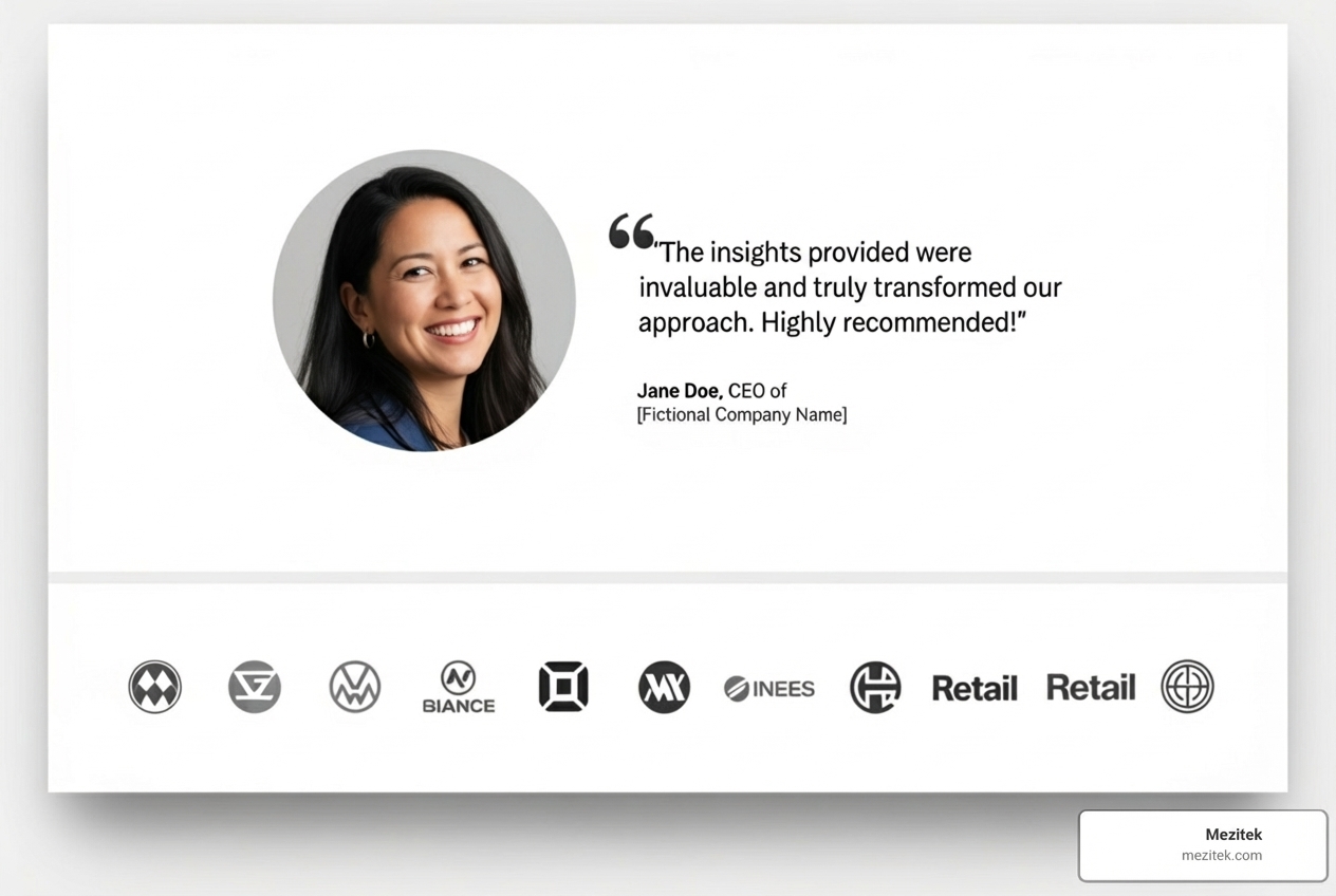 landing page section showing customer logos and a testimonial - website landing page optimization landing page section showing customer logos and a testimonial - website landing page optimization