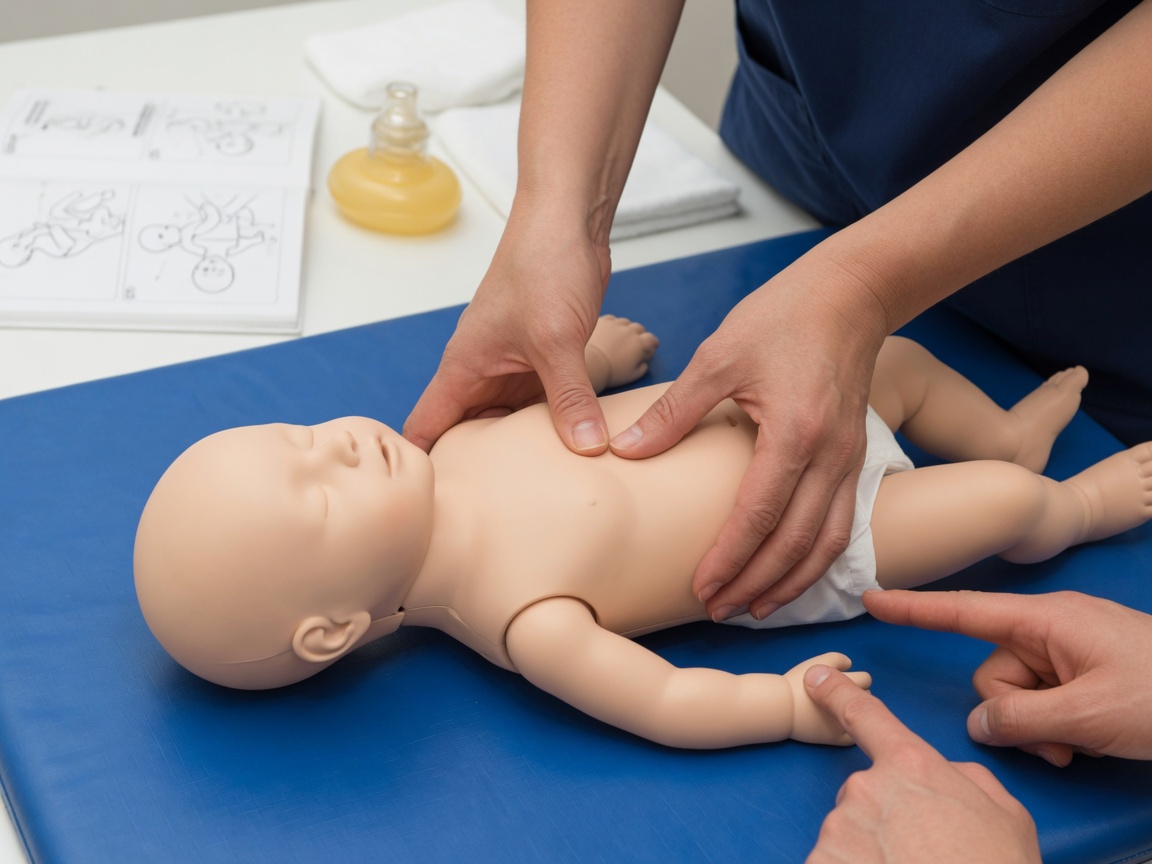 Certified childcare provider demonstrating emergency preparedness