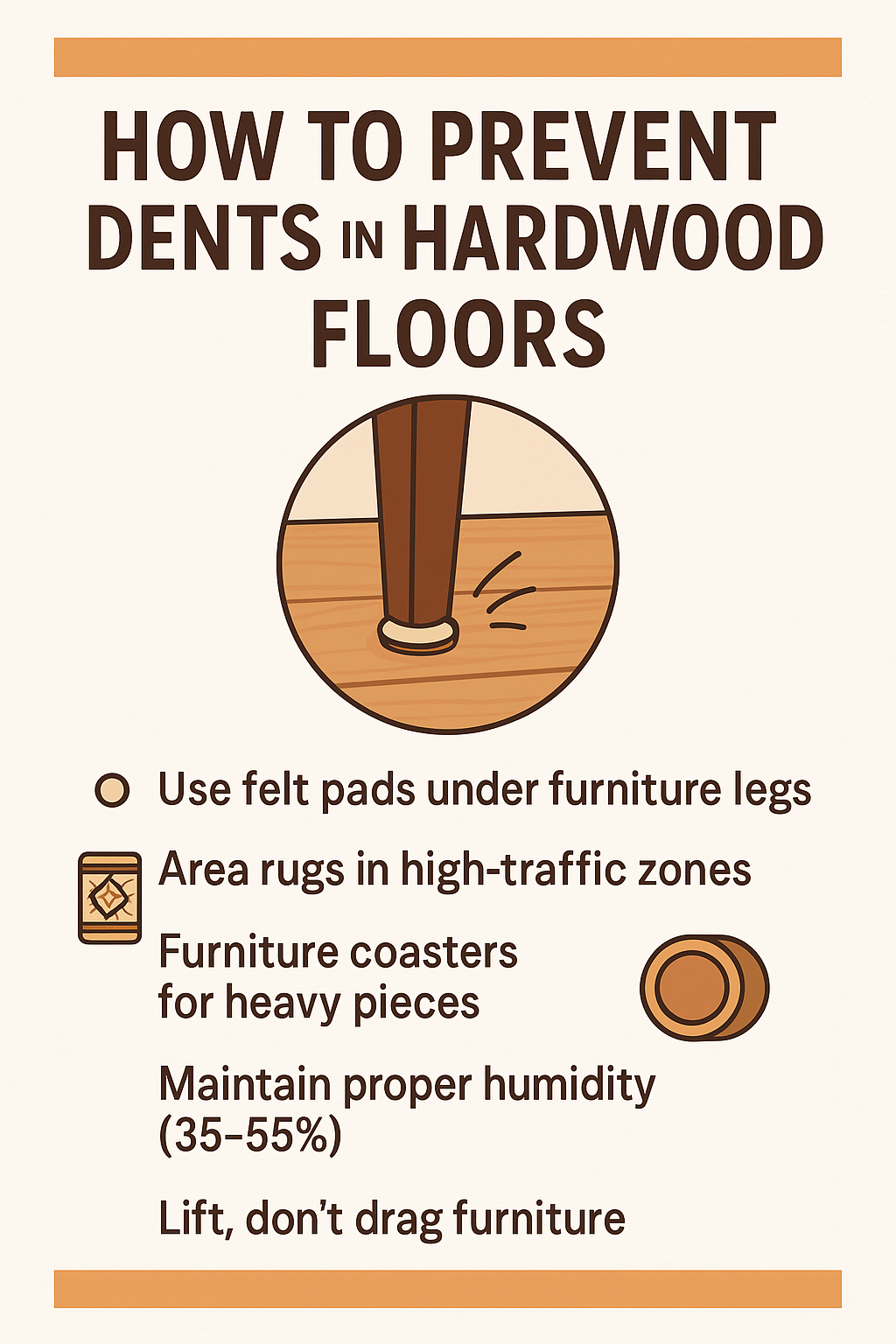 Infographic: How to Prevent Dents in Hardwood Floors - fixing dents in wood infographic