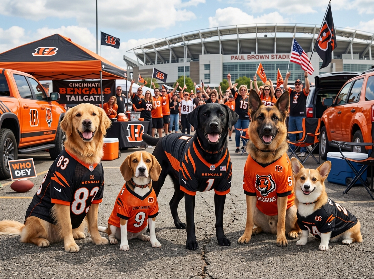Various Cincinnati Bengals dog jersey designs showing mesh and stretch styles - bengals dog jersey