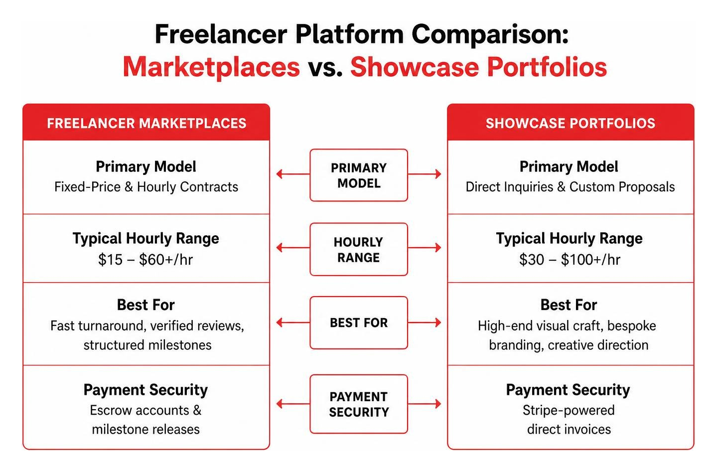 Freelancer platform comparison: marketplaces versus showcase portfolios Freelancer platform comparison: marketplaces versus showcase portfolios