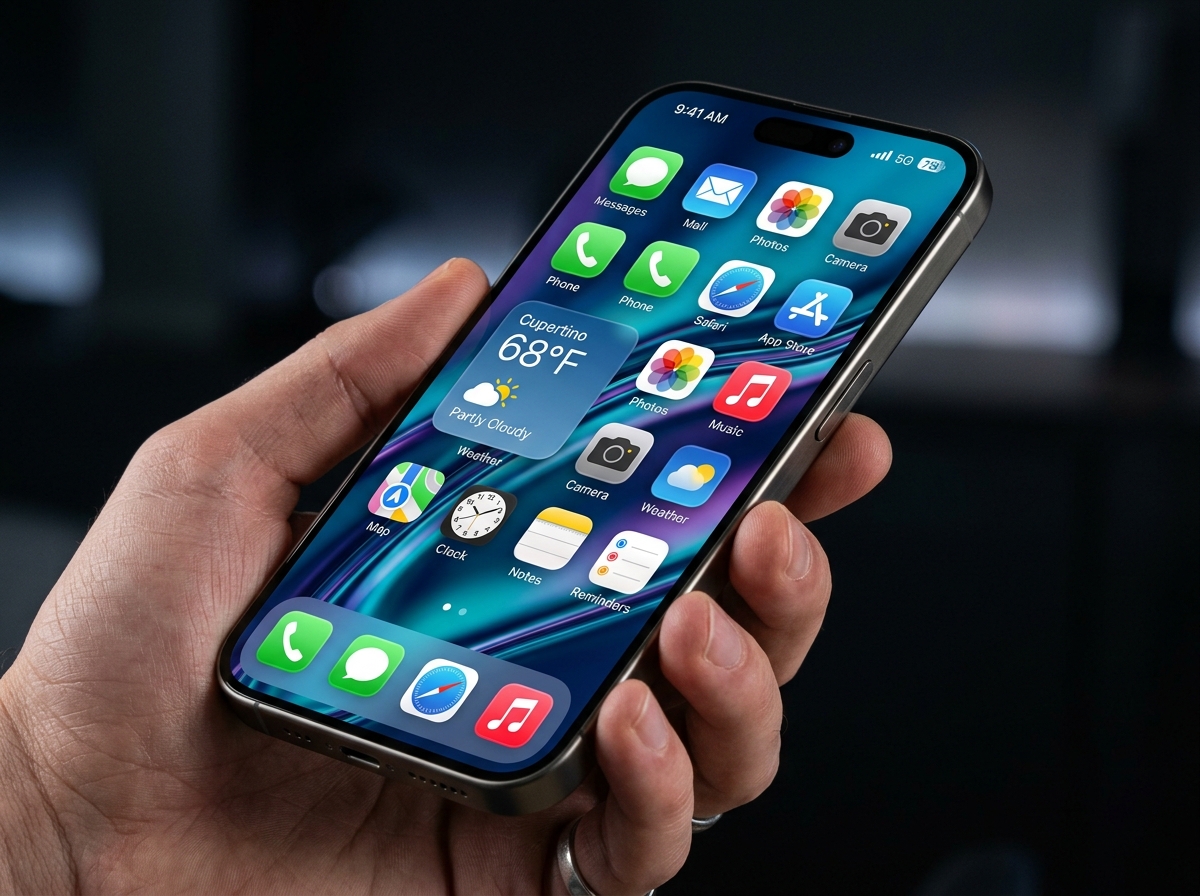 Liquid Glass design interface on iPhone - apple ios 26.2 update