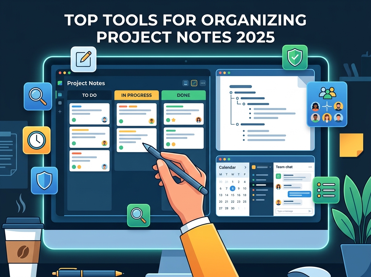 knowledge graph visualization showing interconnected project notes - top tools for organizing project-related notes 2025