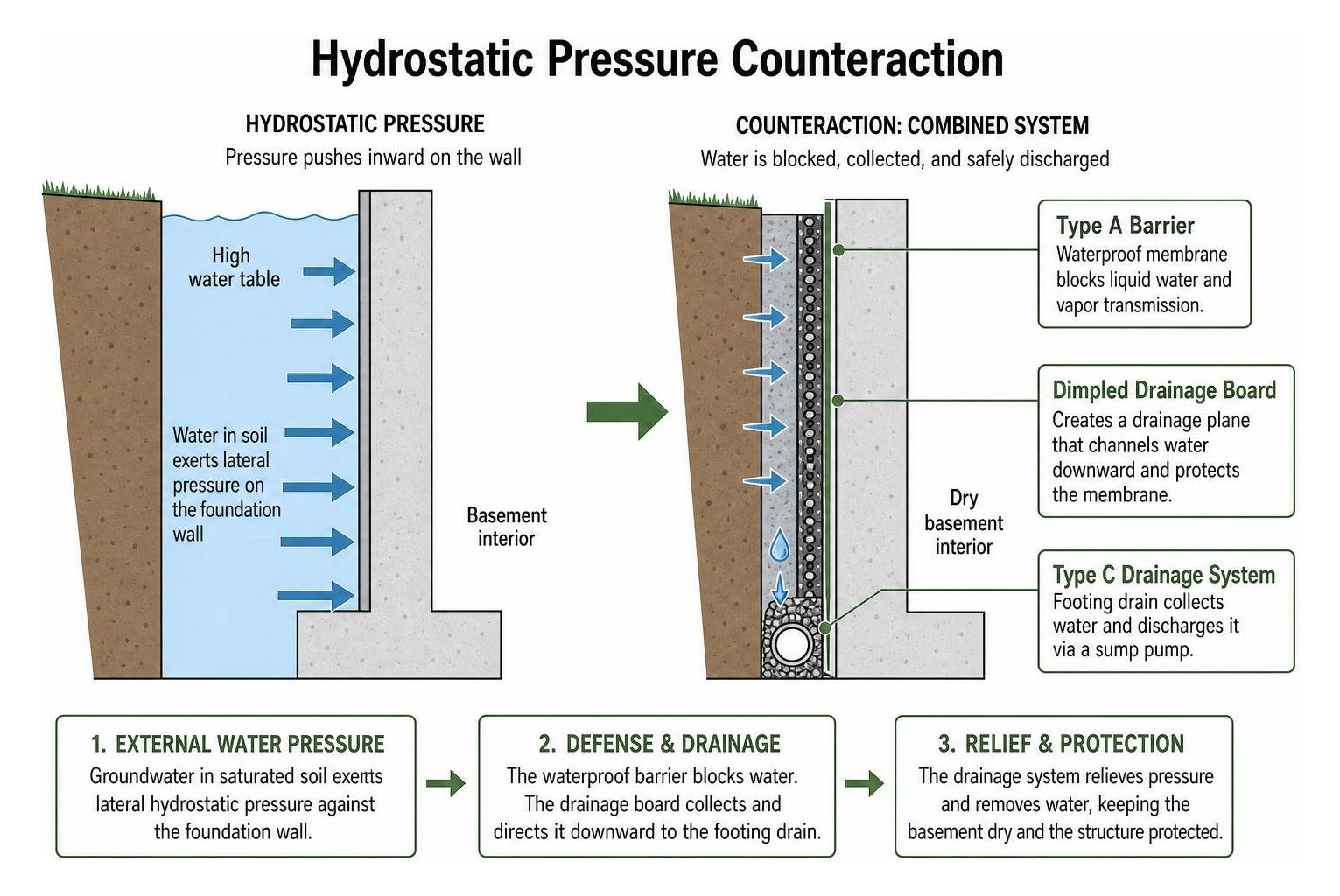 hydrostatic pressure counteraction diagram