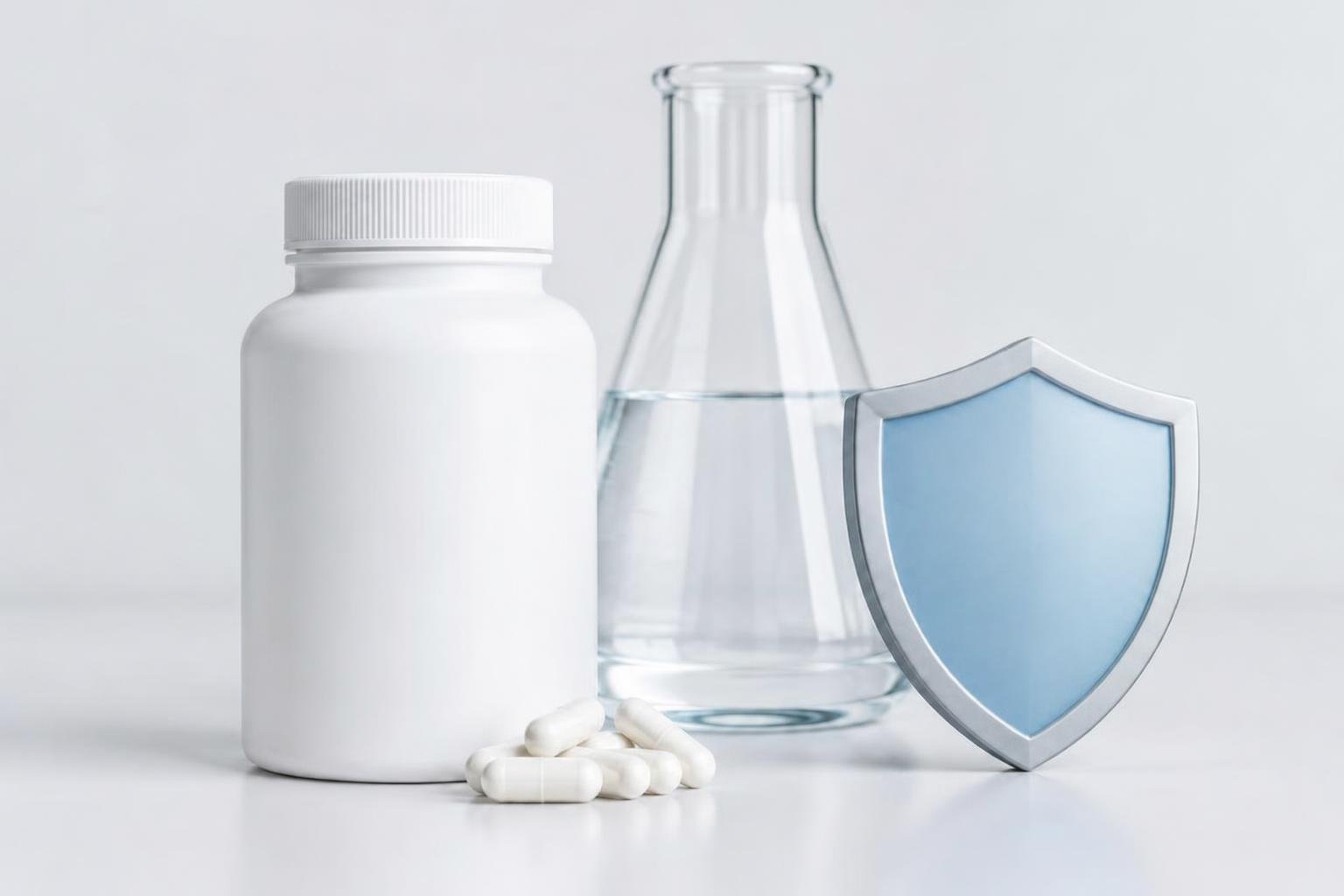 Unbranded illustration of supplement quality testing