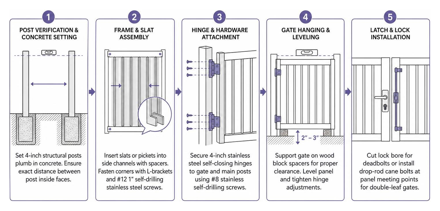 step-by-step gate installation process