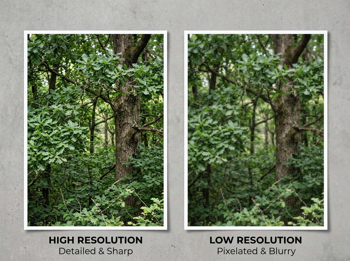 Comparison of high megapixel density versus low resolution pixelation - photo cropping tips