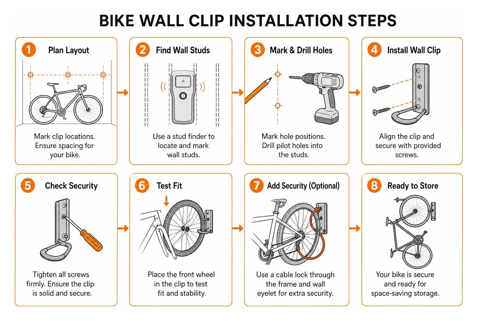 bike wall clip installation steps bike wall clip installation steps