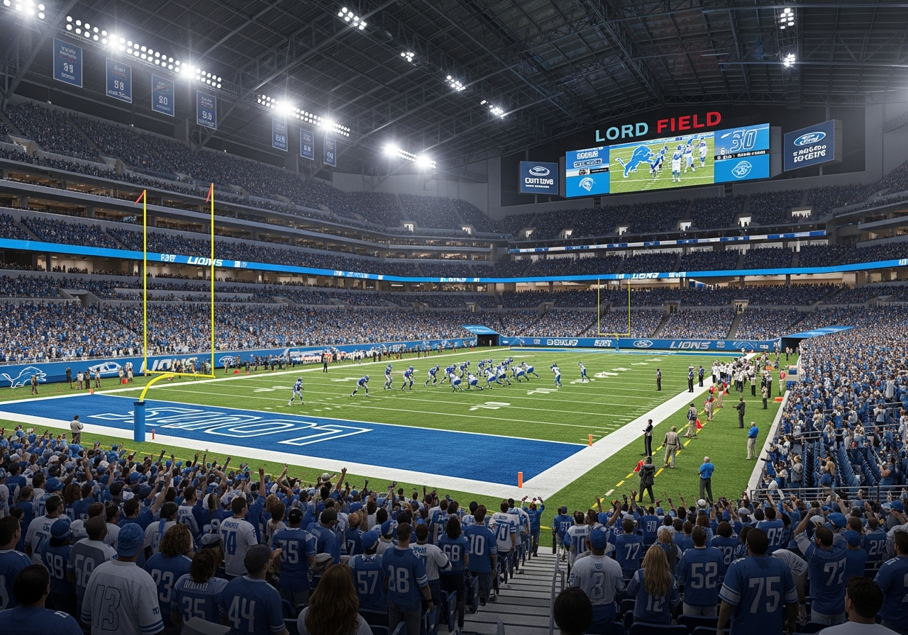 Ford Field interior during a Detroit Lions game - Best seats Ford Field
