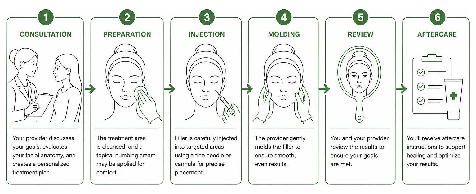 Step-by-step process of a dermal filler treatment session Step-By-Step Process Of A Dermal Filler Treatment Session