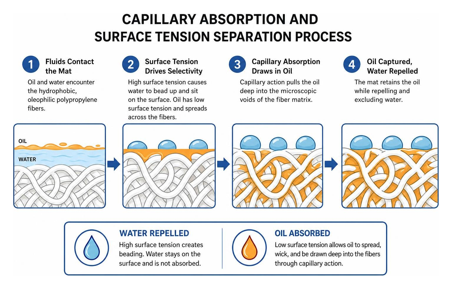 Capillary absorption and surface tension separation process Capillary absorption and surface tension separation process