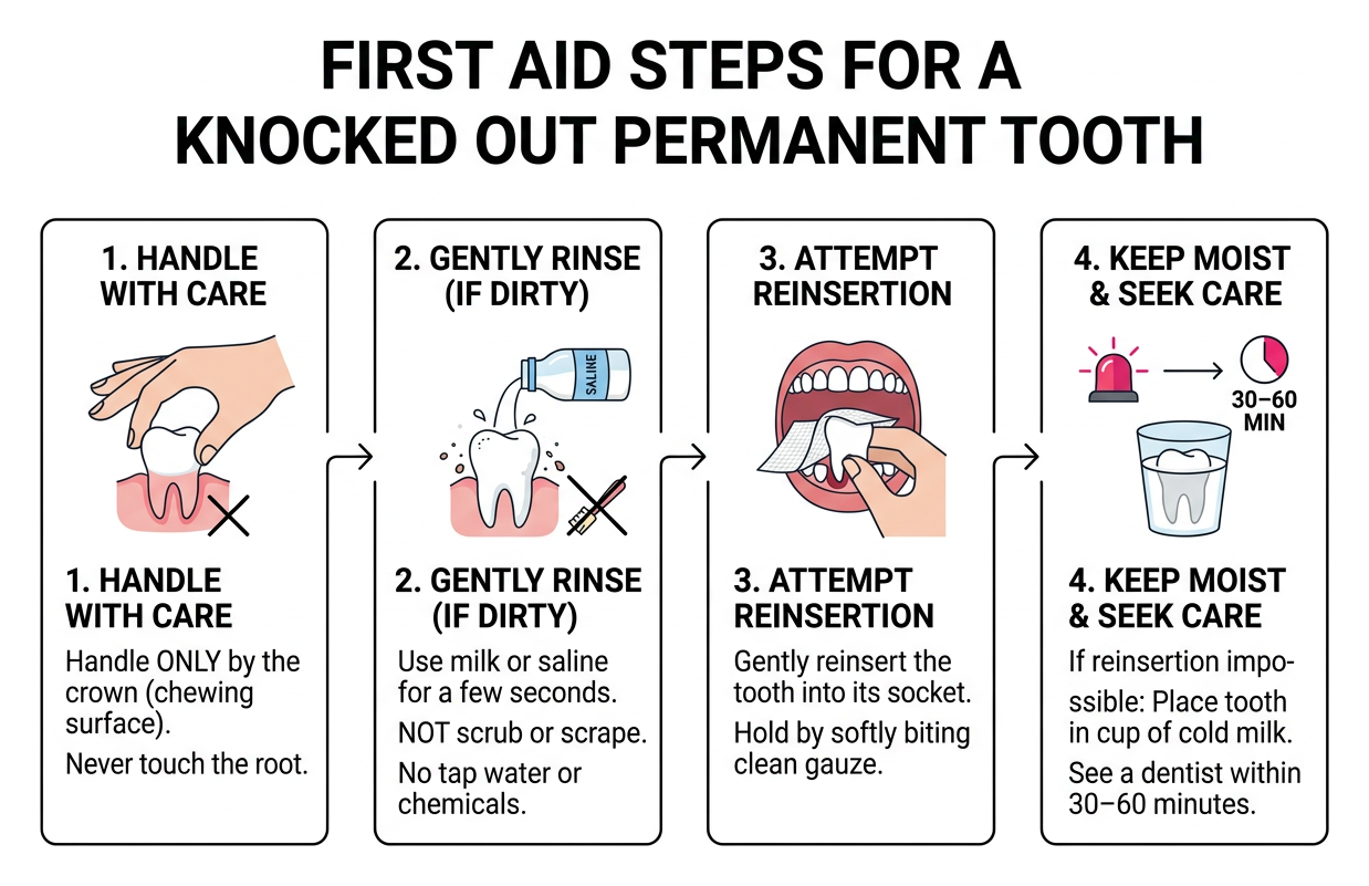 first aid steps for a knocked-out tooth first aid steps for a knocked-out tooth
