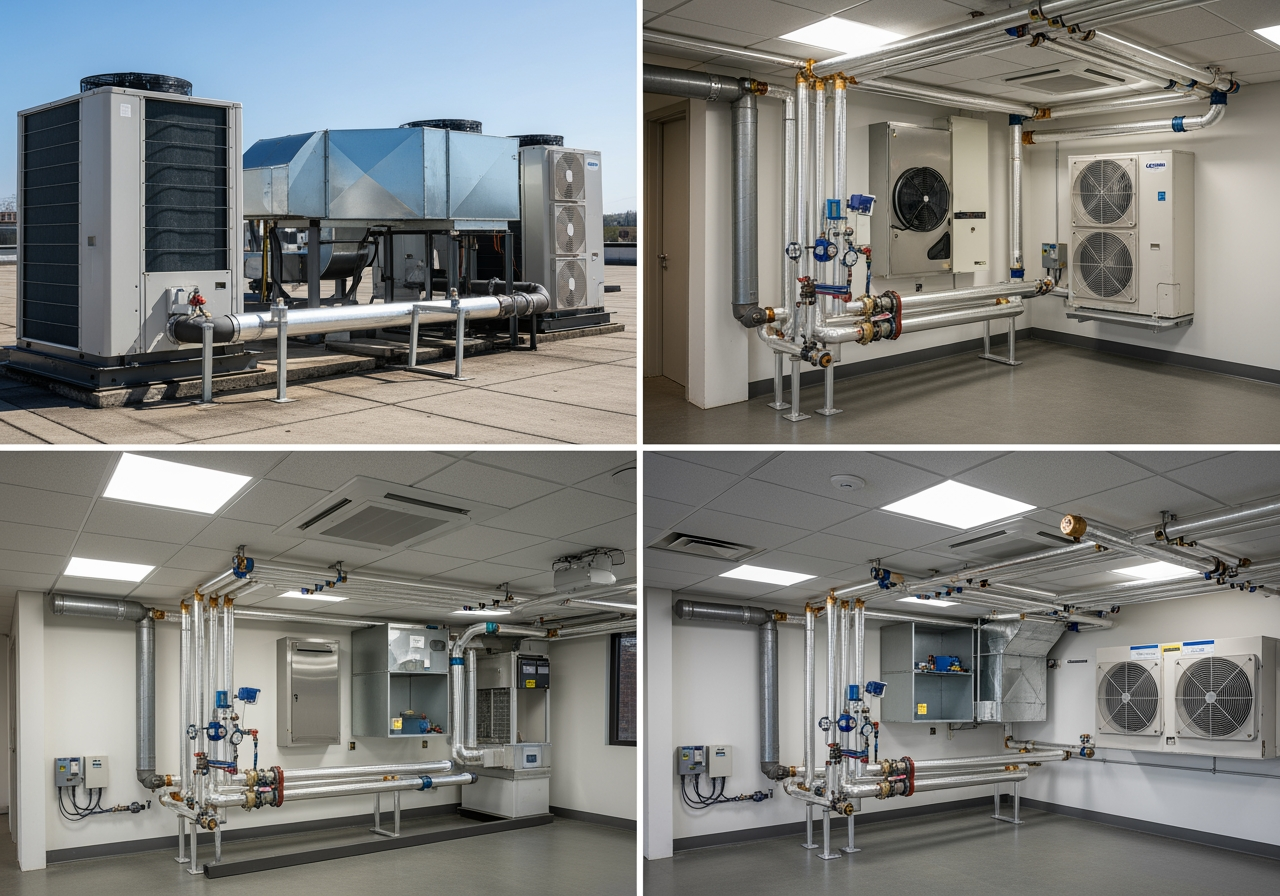 multi-zone variable refrigerant flow system - industrial equipment and HVAC