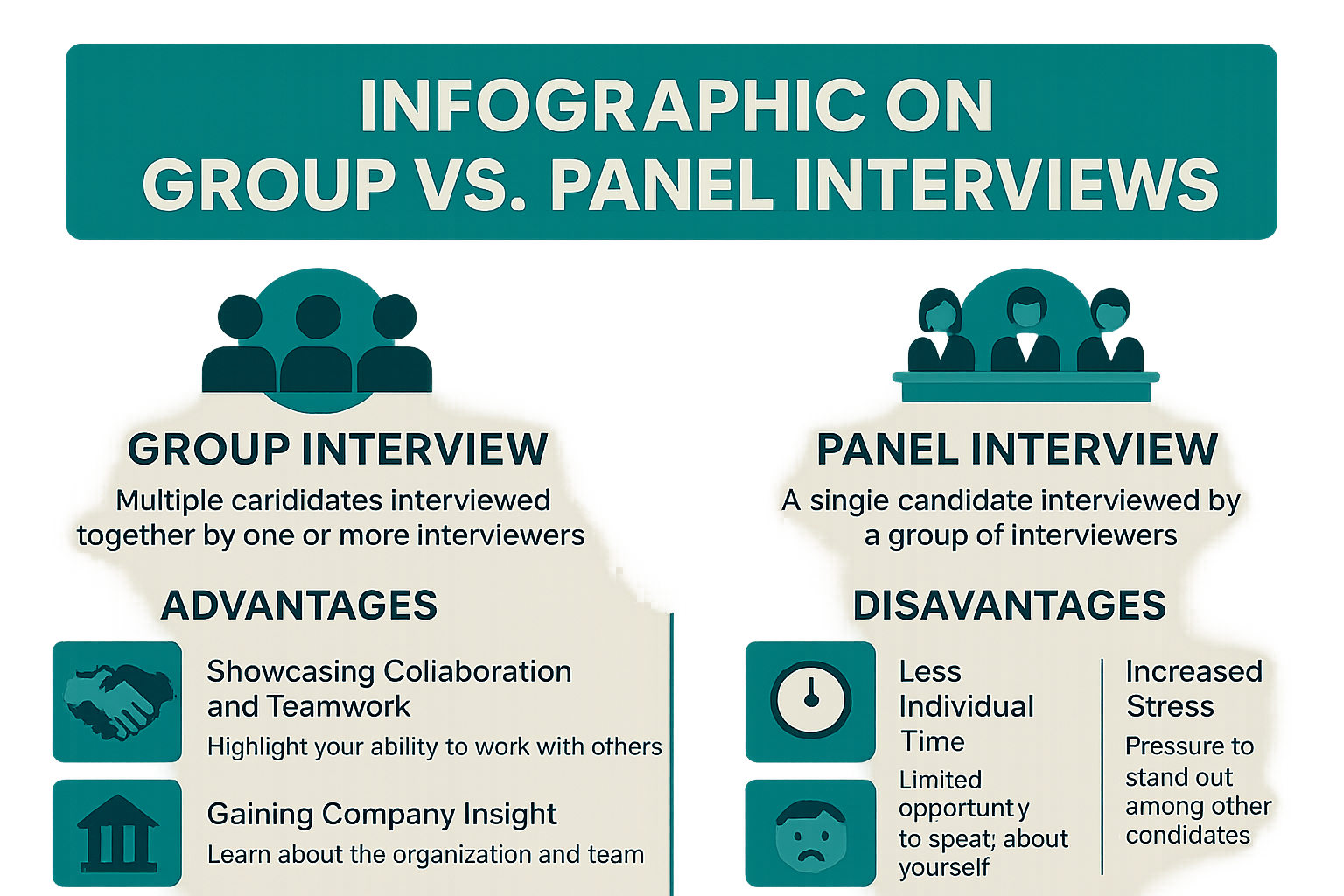 Infographic on Group vs. Panel Interviews - Group interview strategies infographic 