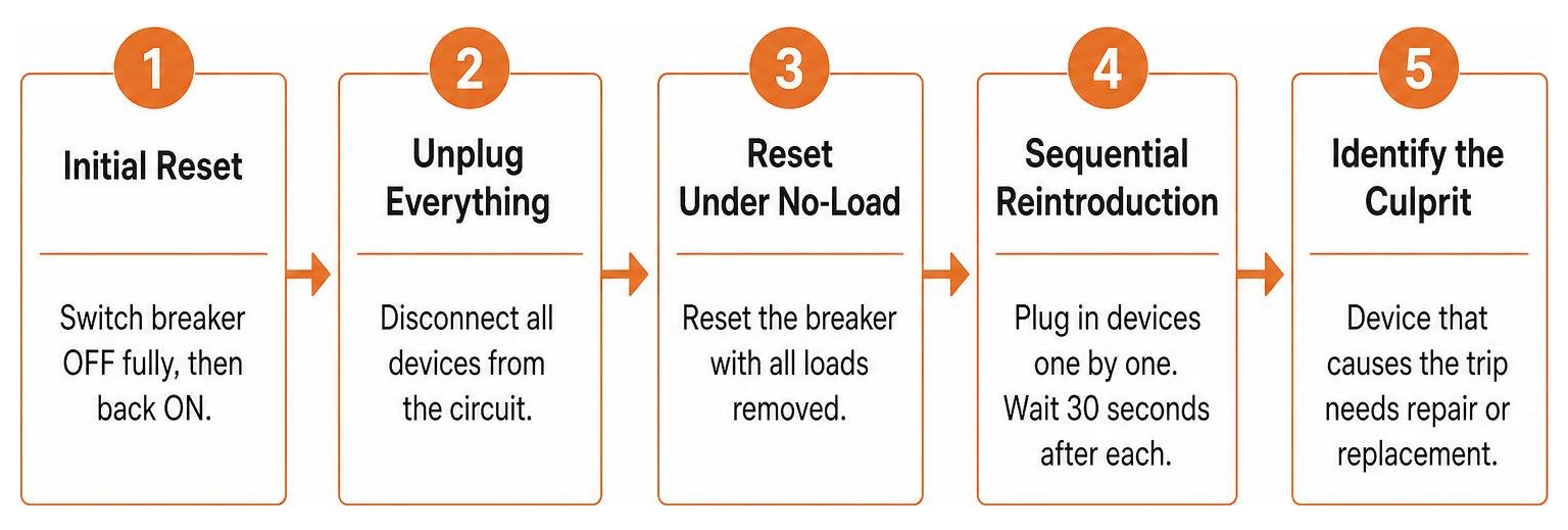 Step-by-step AFCI troubleshooting process flow Step-by-step AFCI troubleshooting process flow