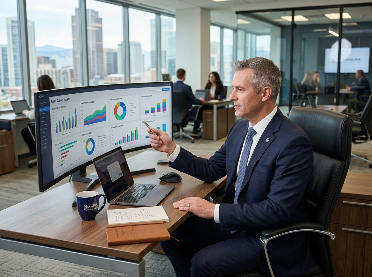 Professional consultant reviewing digital strategy - Professional Services