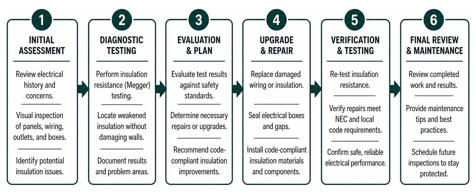 Step-by-step process of evaluating and upgrading residential electrical insulation
