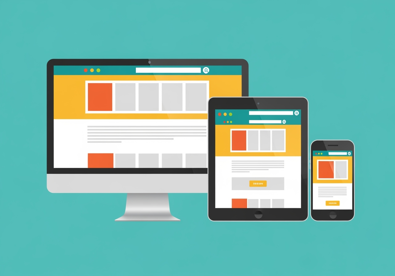 a website shown on a desktop, tablet, and phone to illustrate responsive design - hubspot crm optimization