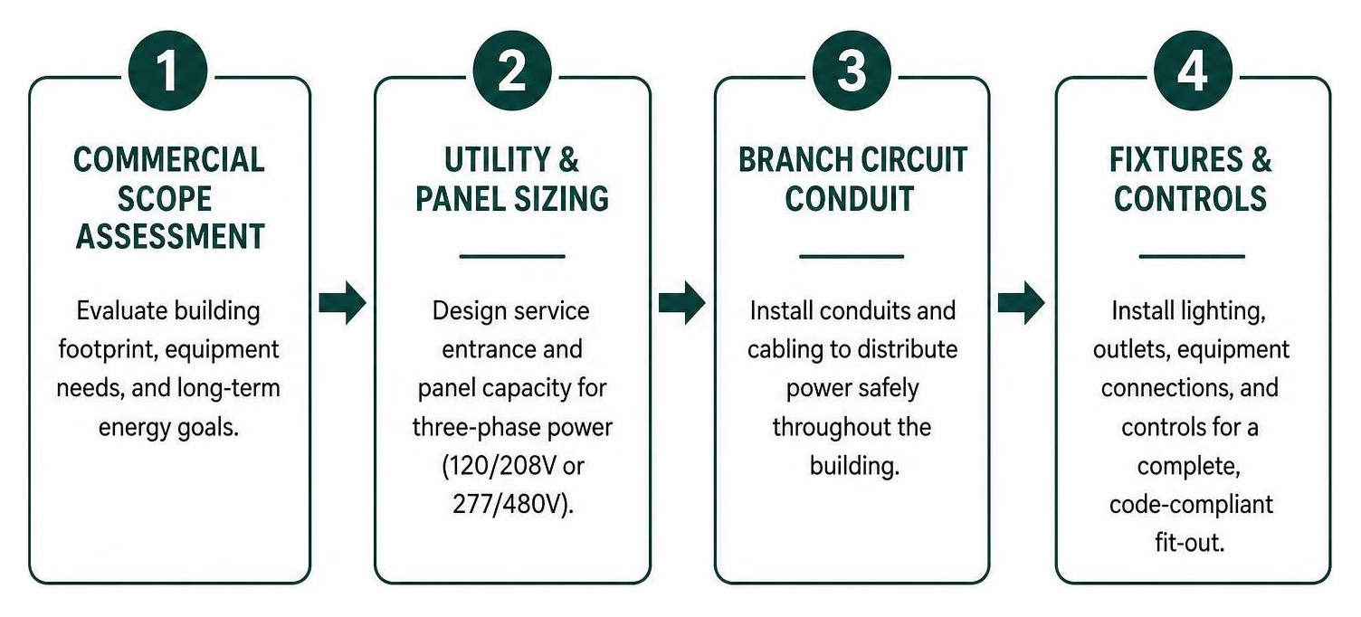 commercial power infrastructure and fit-out process