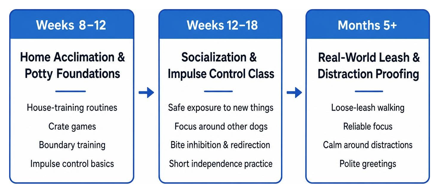 Puppy Development and Training Pathway from 8 weeks to adolescence Puppy Development and Training Pathway from 8 weeks to adolescence