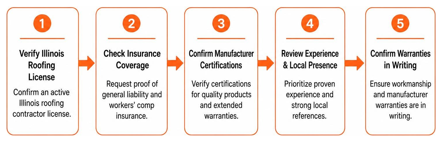 Verification process for roofing credentials diagram