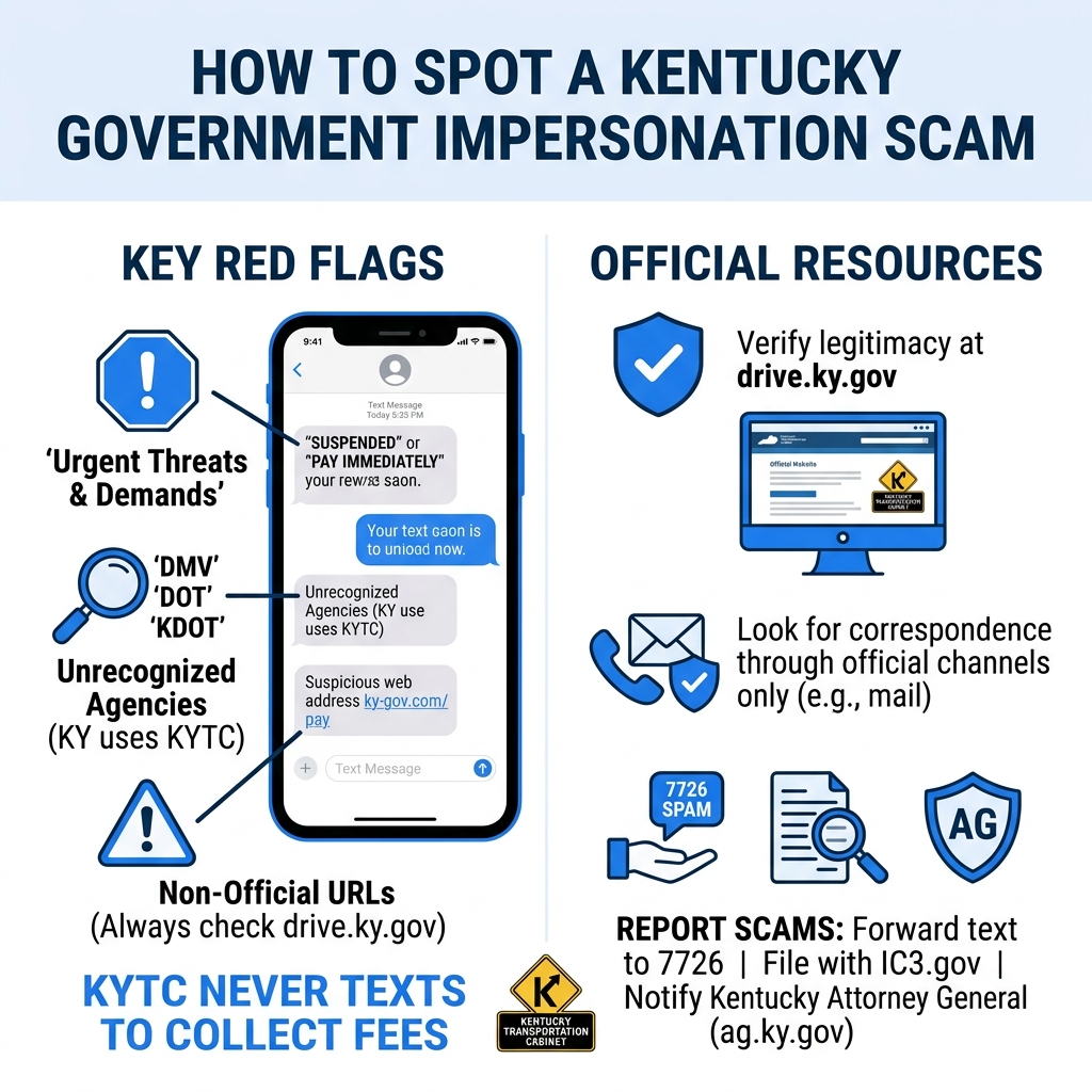 How to spot a Kentucky government impersonation scam - key red flags and official resources - Kentucky transportation How to spot a Kentucky government impersonation scam - key red flags and official resources - Kentucky transportation