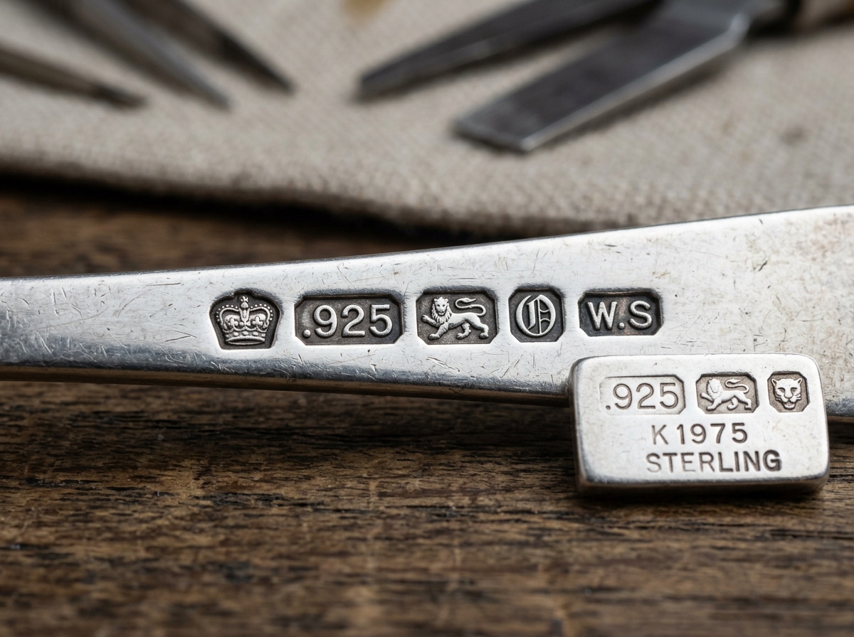 Silver hallmarking stamps showing the .925 mark on sterling silver items - spot price of sterling silver today Silver hallmarking stamps showing the .925 mark on sterling silver items - spot price of sterling silver today