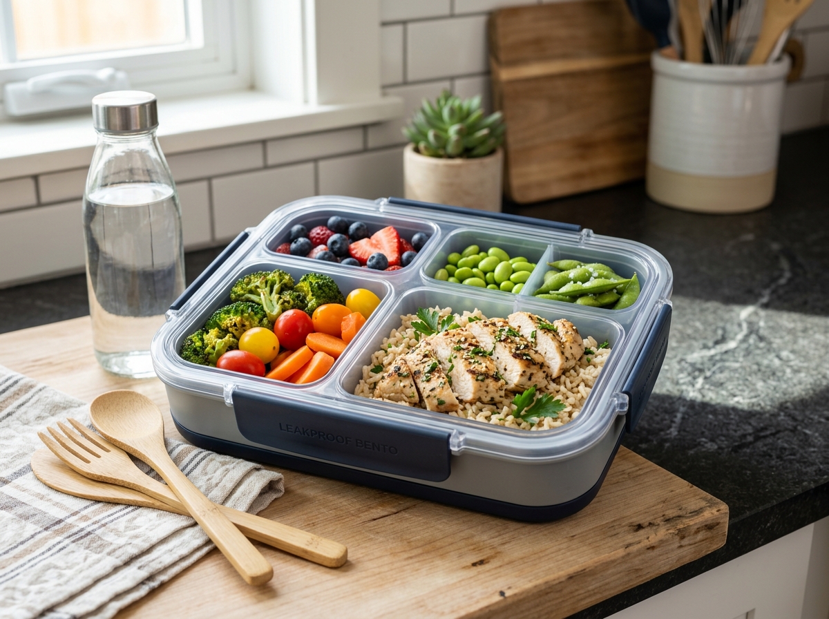 Leak-proof bento box with divided sections for a balanced lunch - easy lunch ideas for work Leak-proof bento box with divided sections for a balanced lunch - easy lunch ideas for work