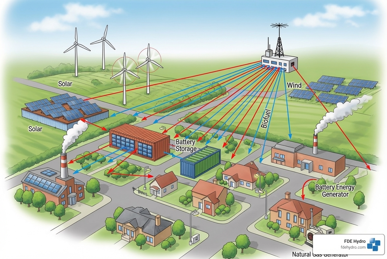 diagram showing microgrid components - what is a microgrid and how does it work