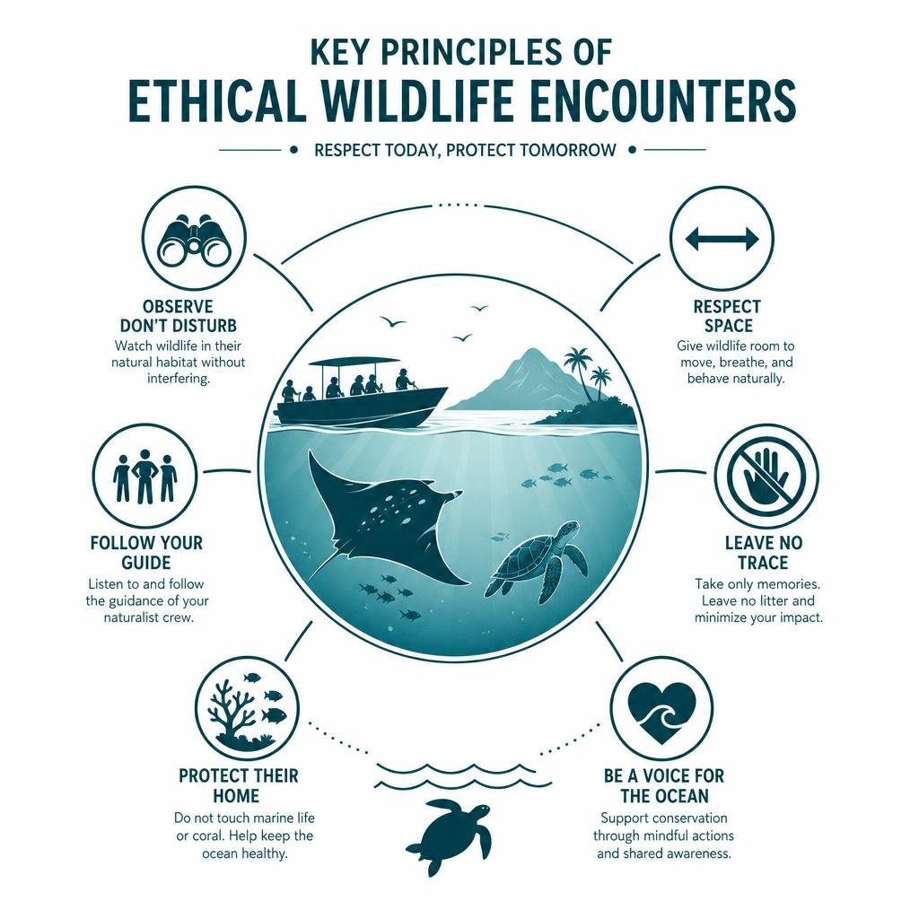 explaining key principles of ethical wildlife encounters infographic