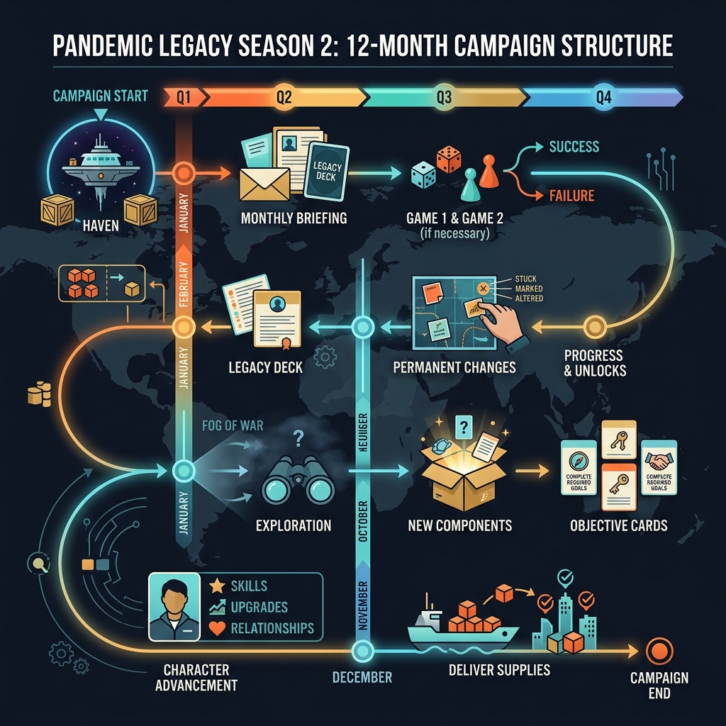 Pandemic Legacy Season 2 12-month campaign structure infographic - pandemic legacy season 2 infographic Pandemic Legacy Season 2 12-month campaign structure infographic - pandemic legacy season 2 infographic